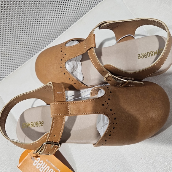 GYMBOREE Classics SHOES SIZE 2 YOUTH Girl's Perforated Tan Clog Sandals Casual - Picture 2 of 5